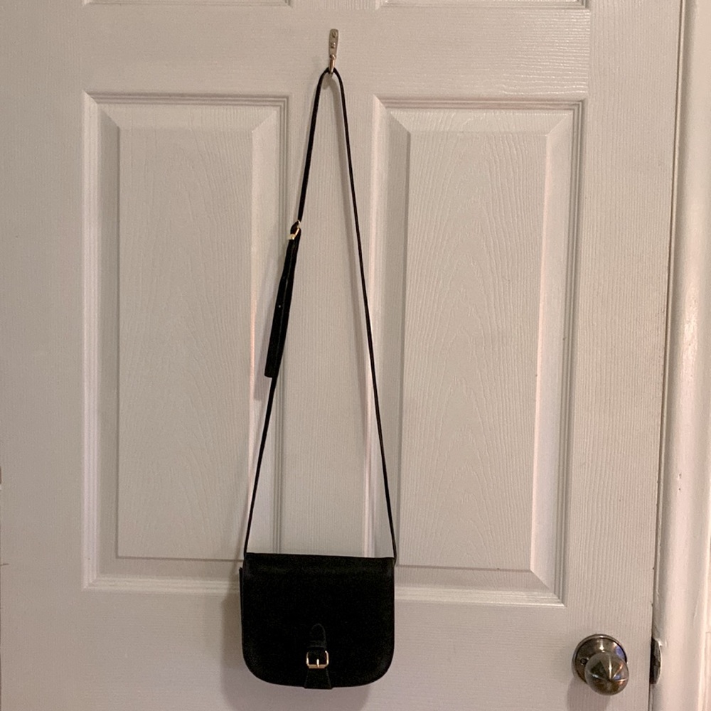 Vintage black suede shoulder bag